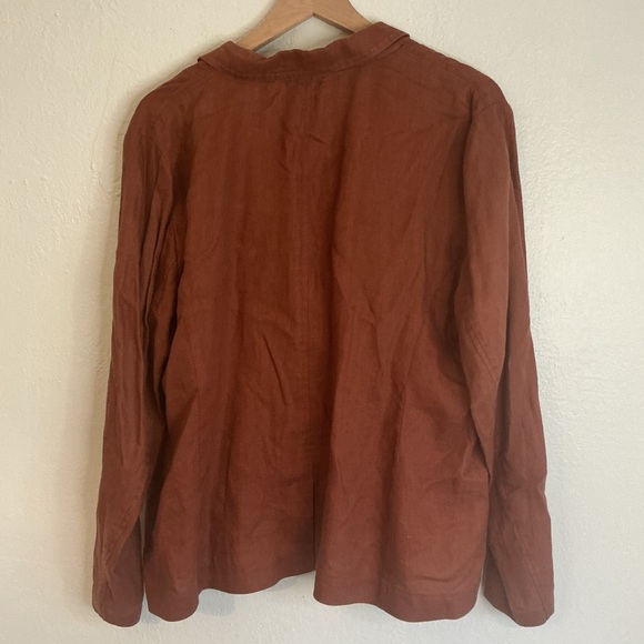 Eileen Fisher Women's Organic Linen Blazer Jacket Rust Orange size XL - Picture 9 of 9